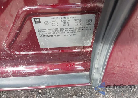 2015 Buick Lacrosse Leather from USA, damaged, VIN 1G4GB5G34FF191574